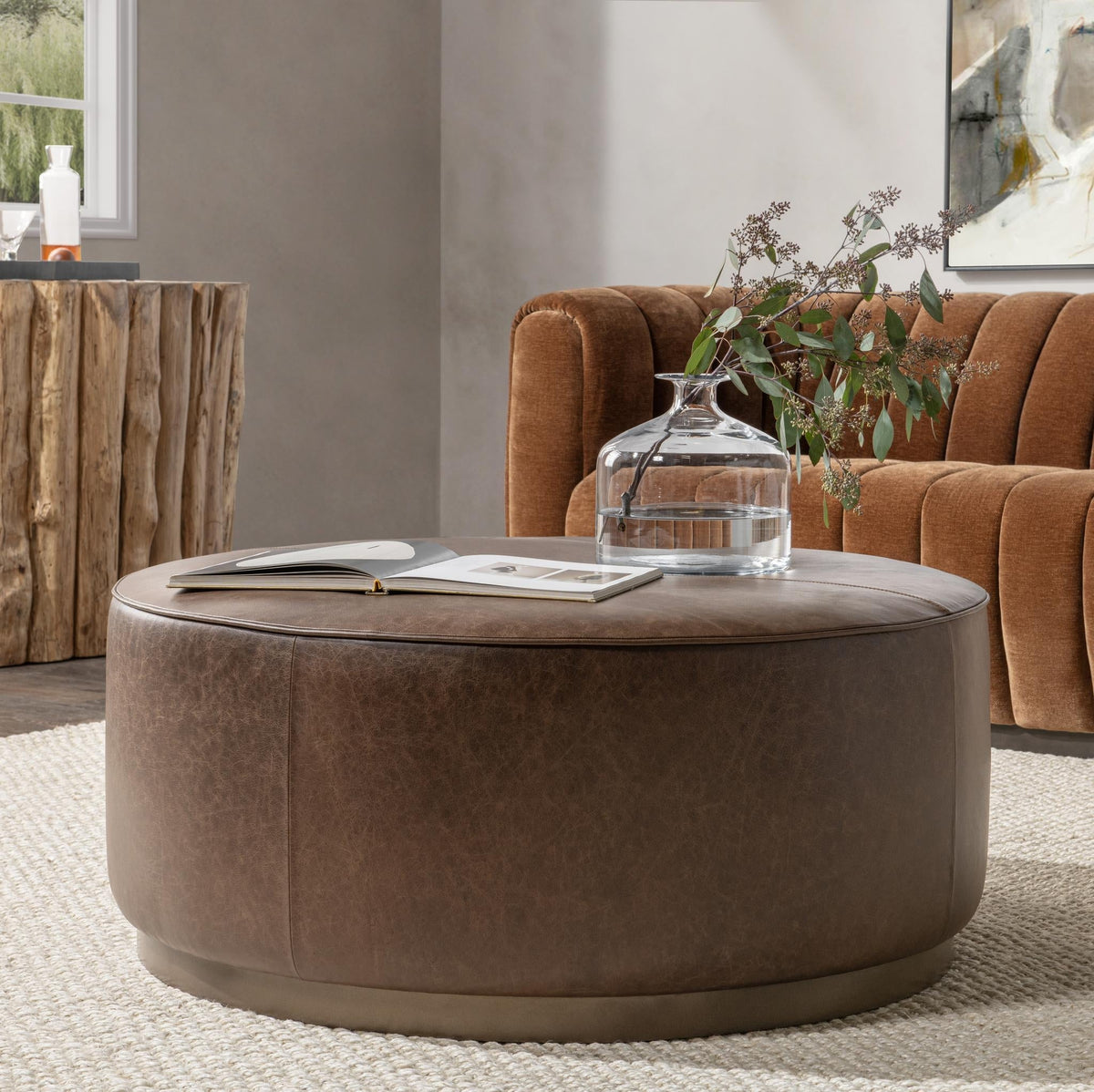Leather Ottomans & Stools