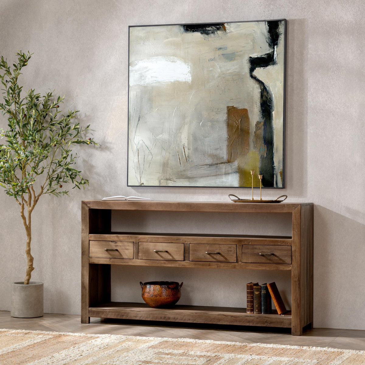 Mattai 4 Drawer Console Table