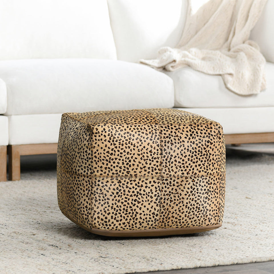 Leopard Hide Pouf